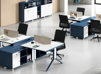 Call Center 2 Workstations Desk Office Furniture Furnishings Equipment